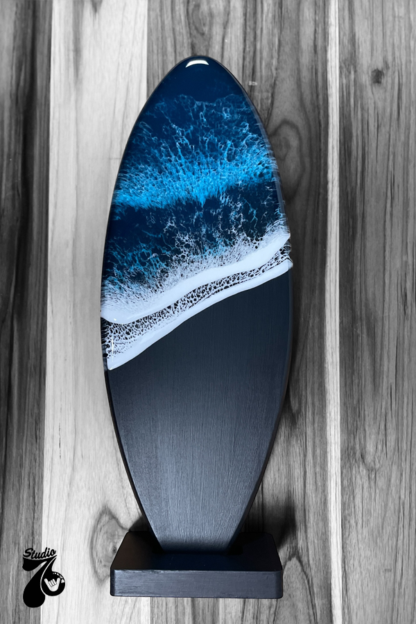 Black Sand Beach Resin Board w/stand